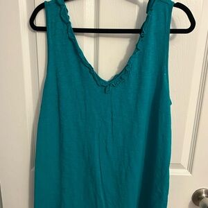 Lilly Pulitzer Turquoise/Magenta Ruffle Tank Top